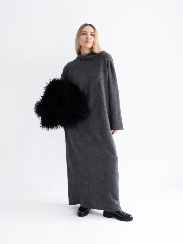 Wool maxi dress | Dark gray