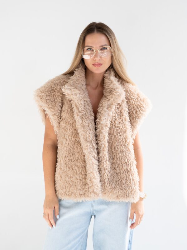Fur vest | Beige