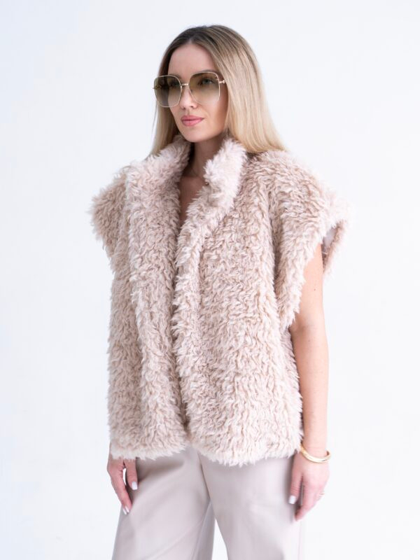 Fur vest | Beige