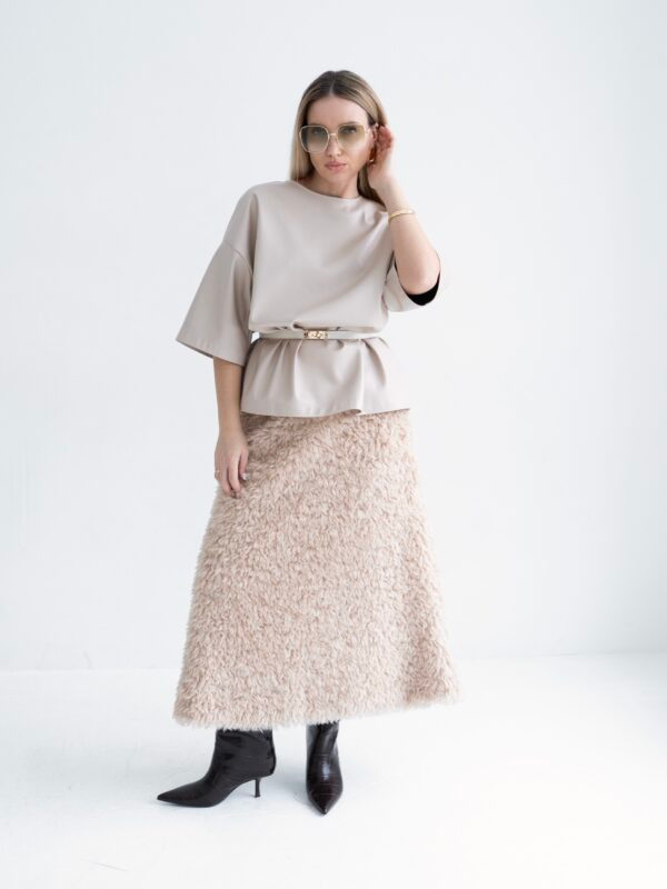 Fur skirt | Beige