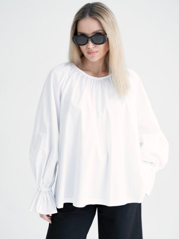 Blown sleeves blouse | White