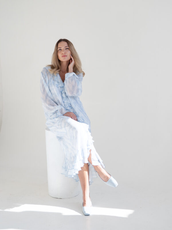 Ruffled midi dress | Zebra print