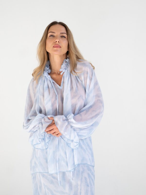 Blown sleeves blouse | Zebra print