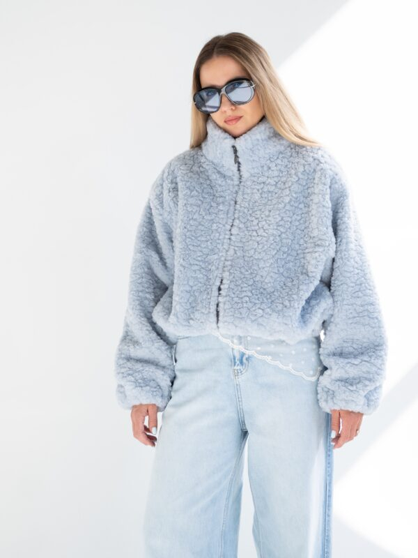 Fur bomber | Ice blue