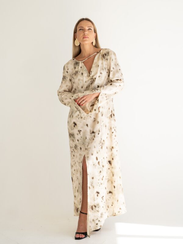 Midi dress | Beige/Olive