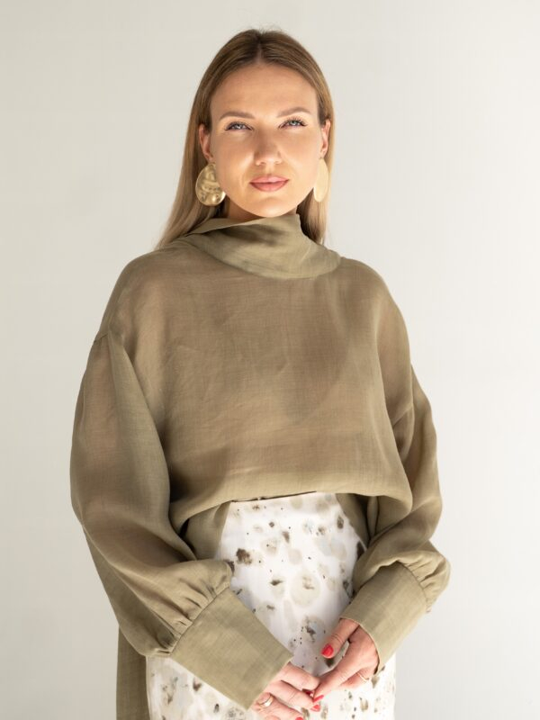 Blown sleeves blouse | Olive