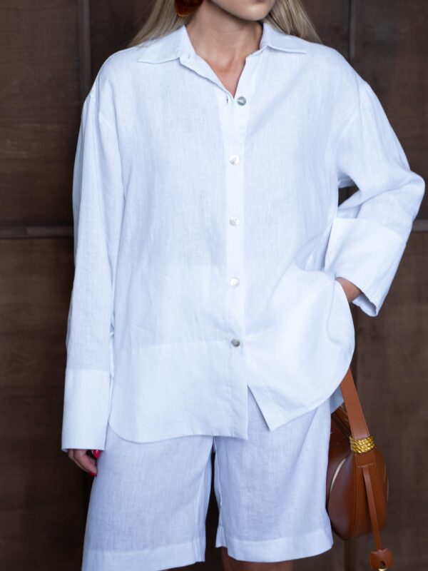 Oversized linen shirt | White