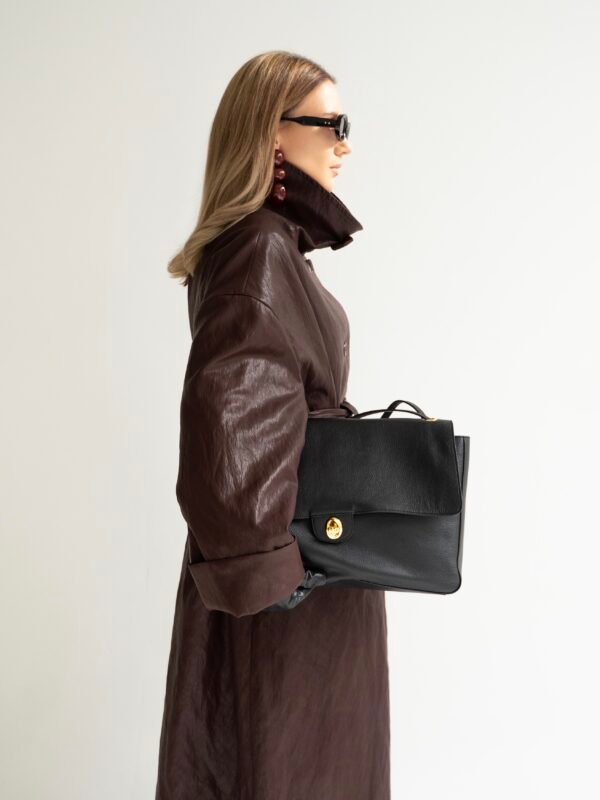 Natural leather bag | Black